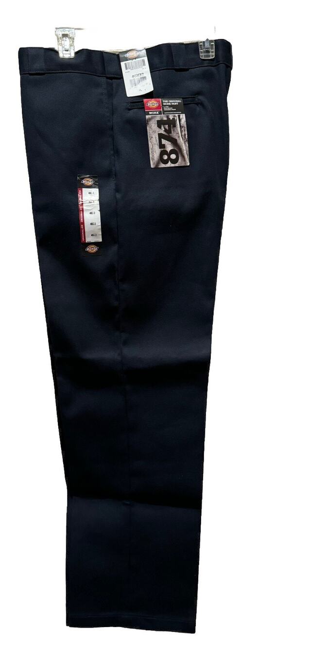 Dickies New 874 Flat Front 40 X 32 NWT Navy Blue Twill Pants Work Wear Pockets